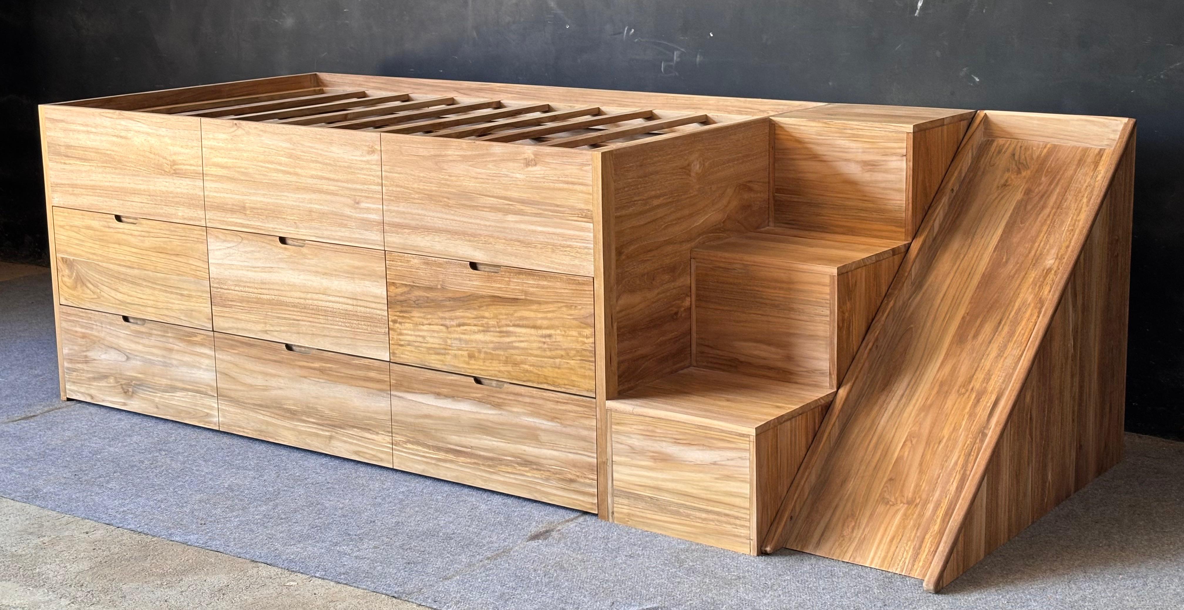 BF-04 - Bed Frame with Storage Drawers and Stairs