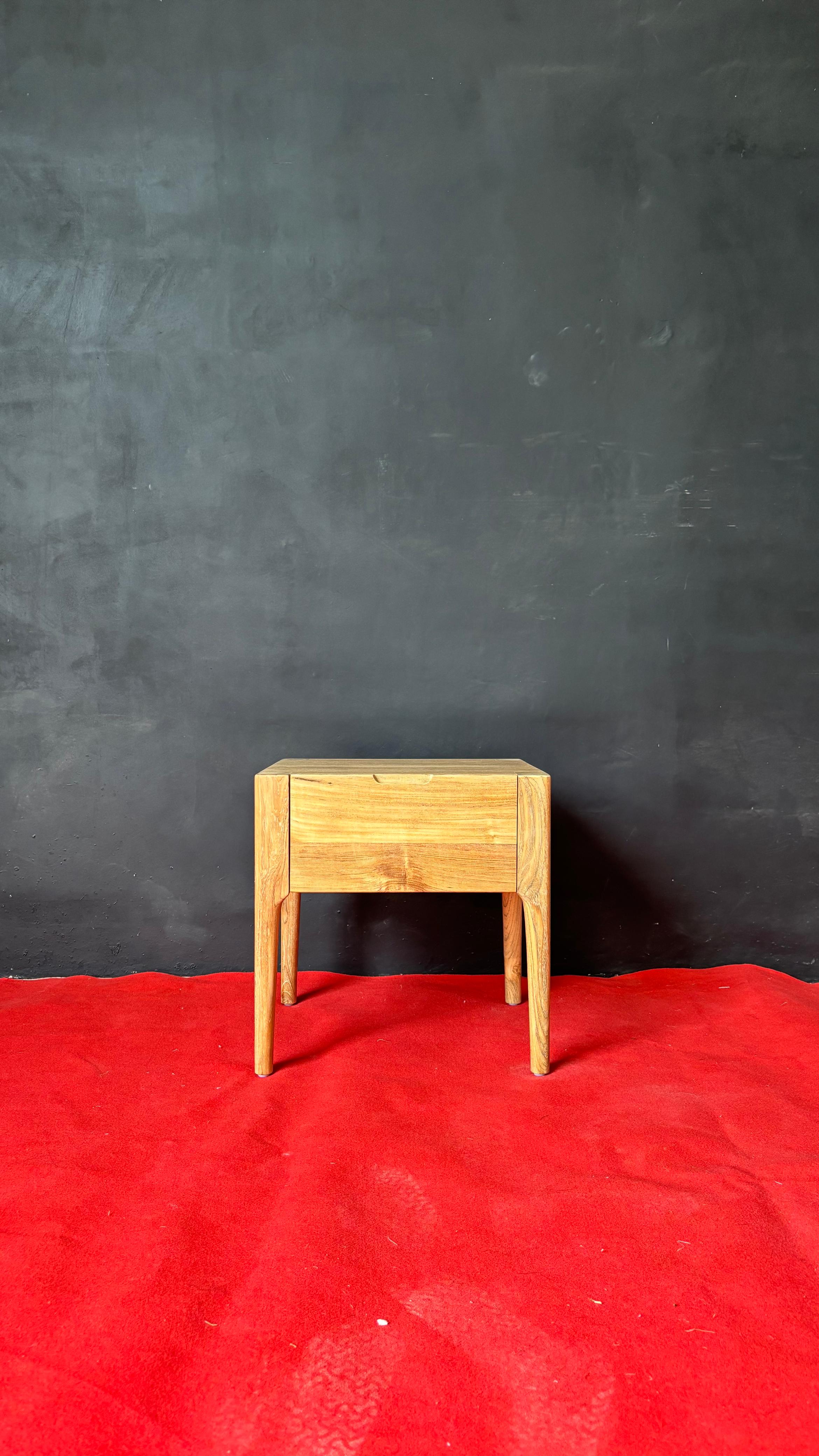 ST-05 - Solid Teak Wood Bedside Table with 1 Drawer