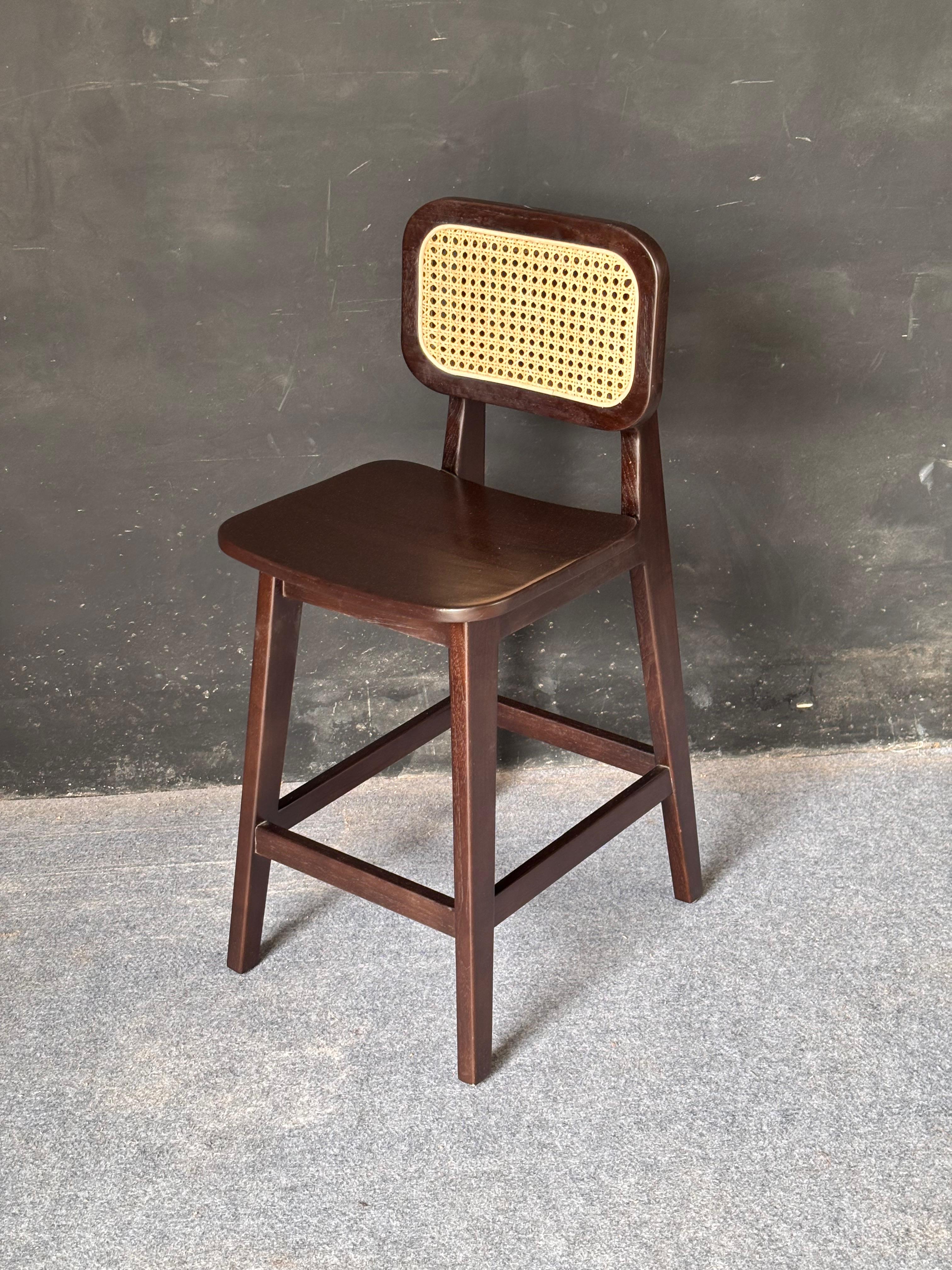BC-04 - Bar Chair with Rattan Backrest