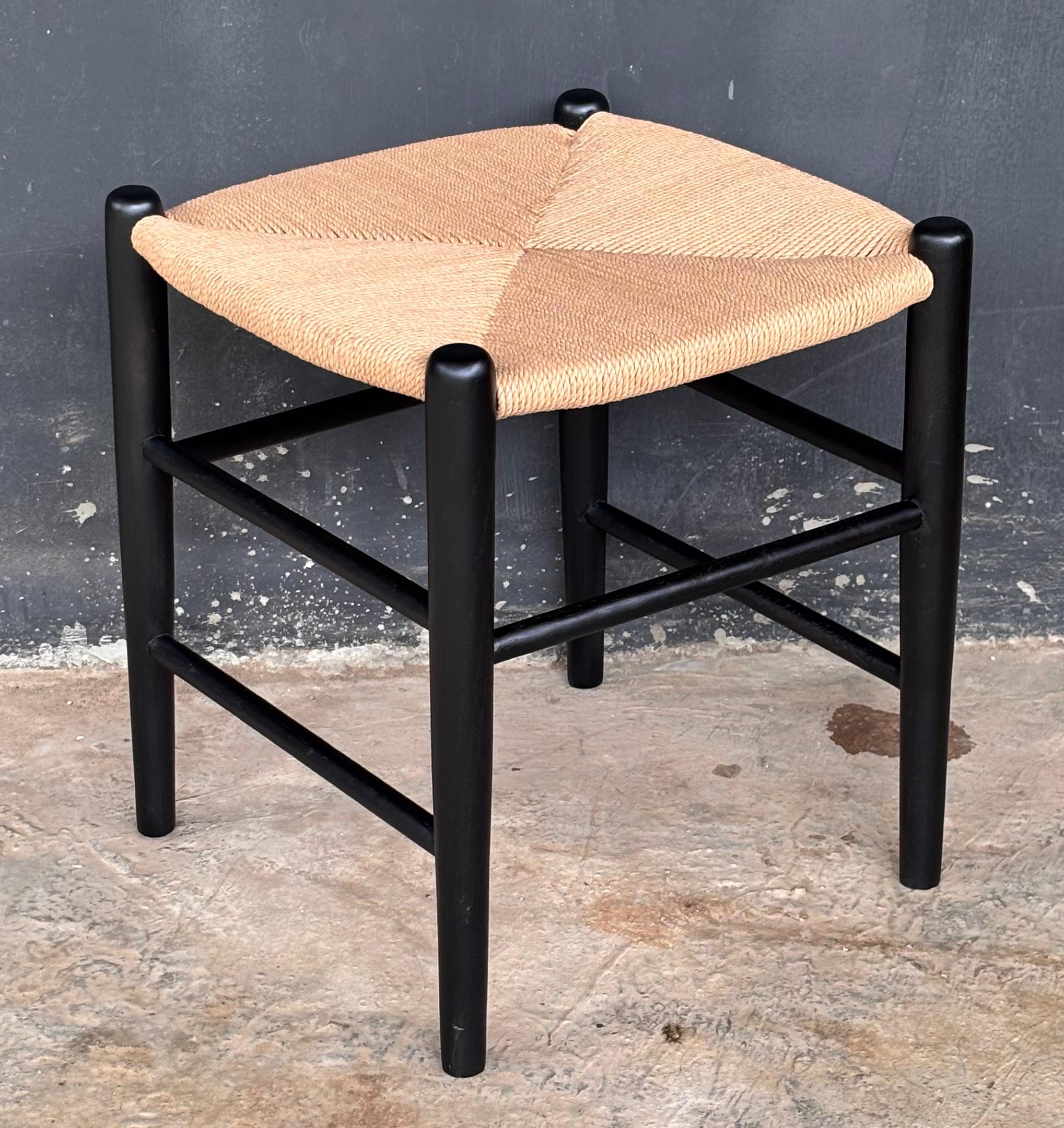 BS-03 - Wooden Stool with Woven Seat