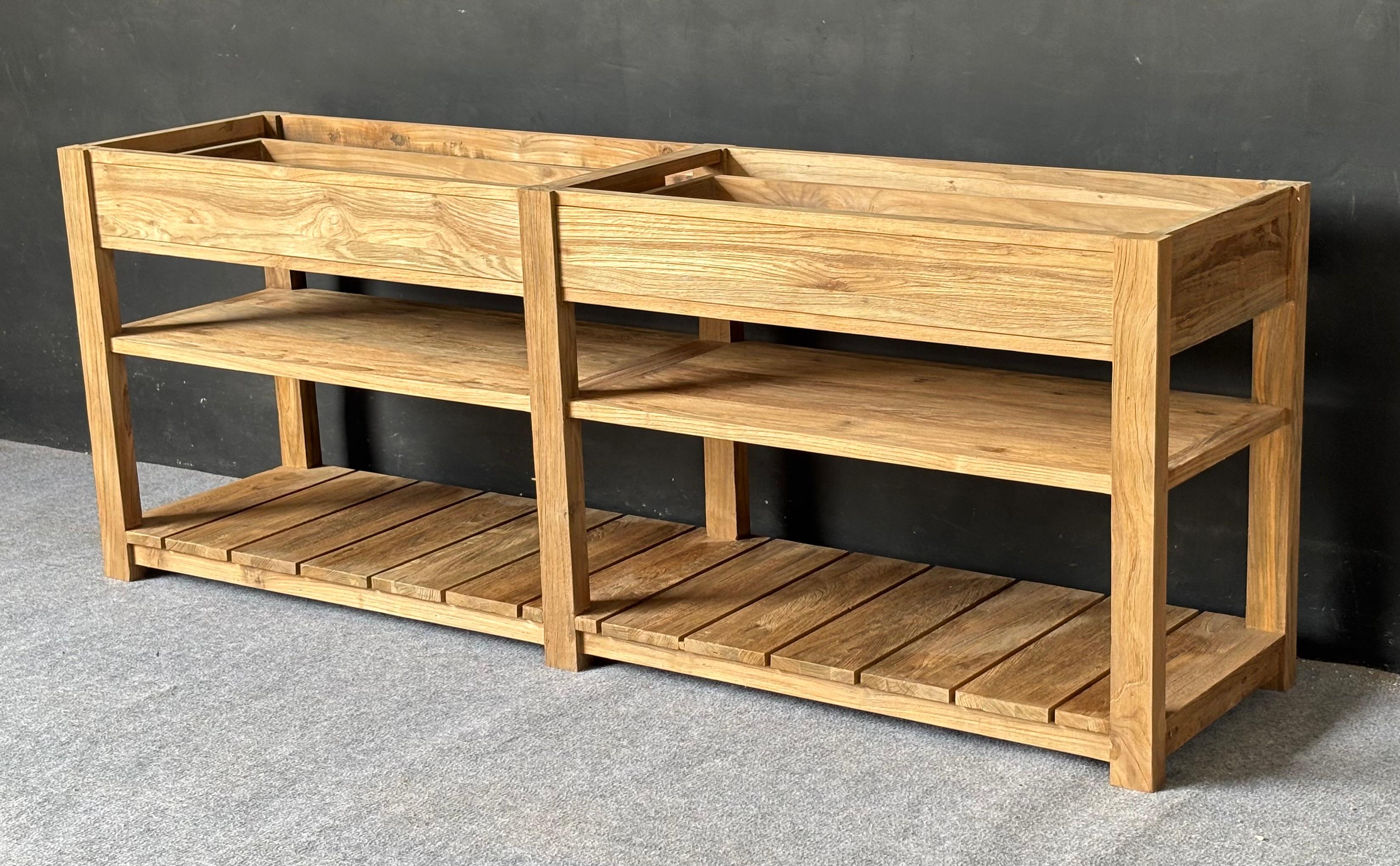 WC-09 - Wooden Open Shelf Cabinet with 2 Drawers