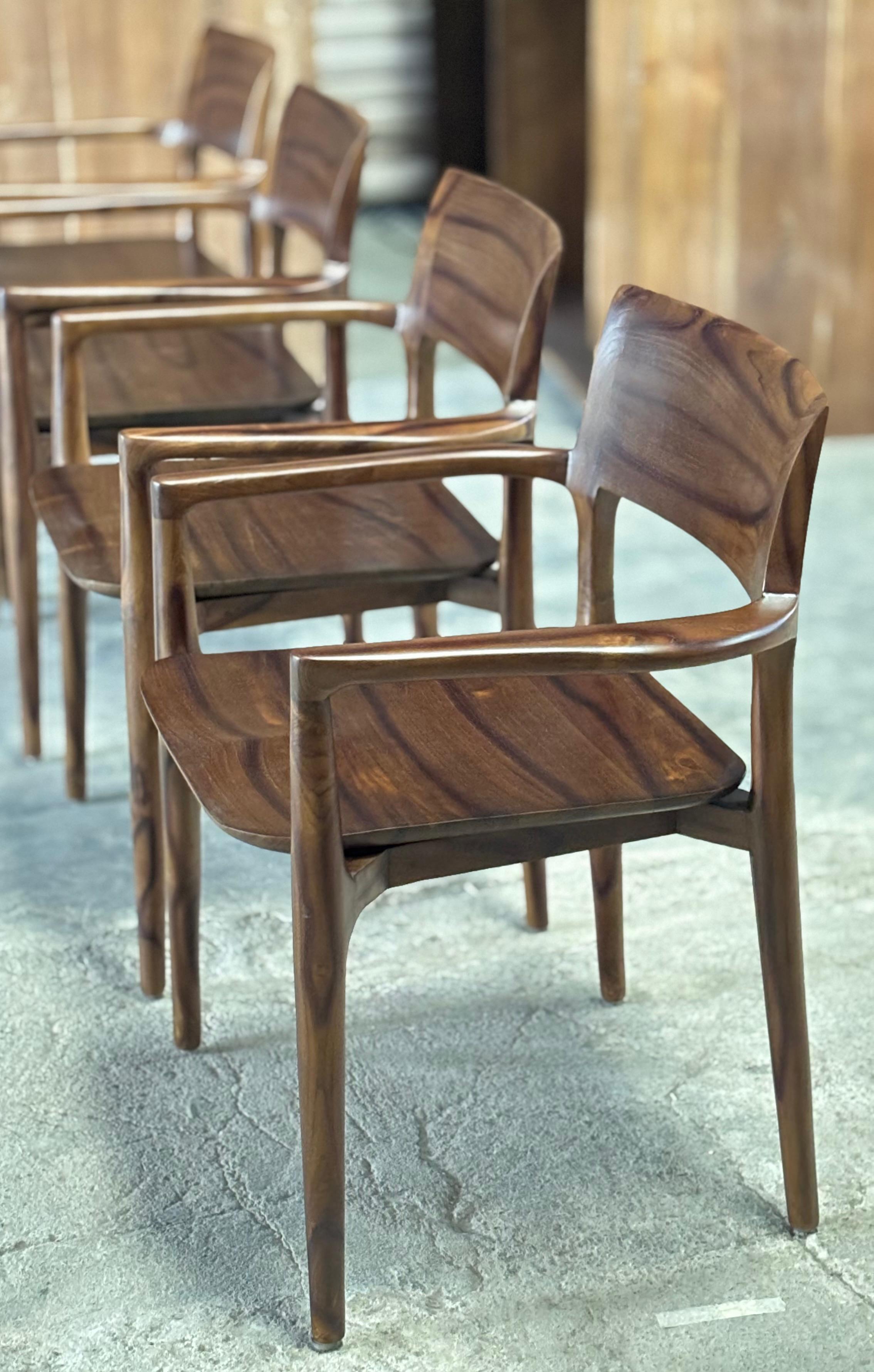 DAC-08 - Wooden Dining Arm Chair in Walnut Finish