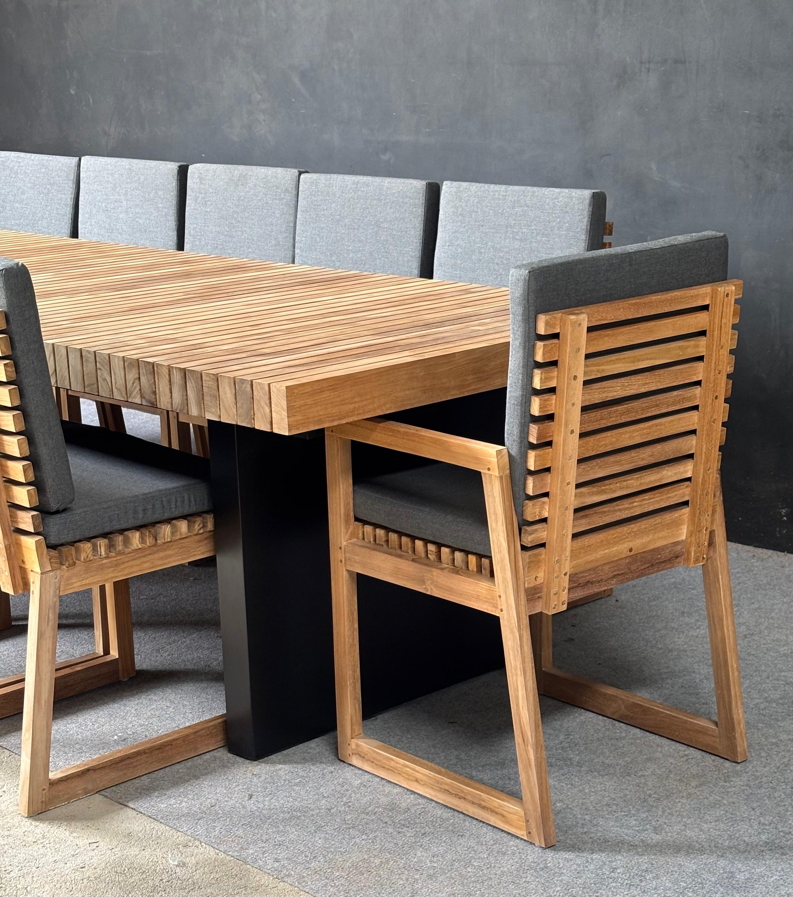 DS-10 - Teak Dining Set with Cushion Seat & Back Chairs