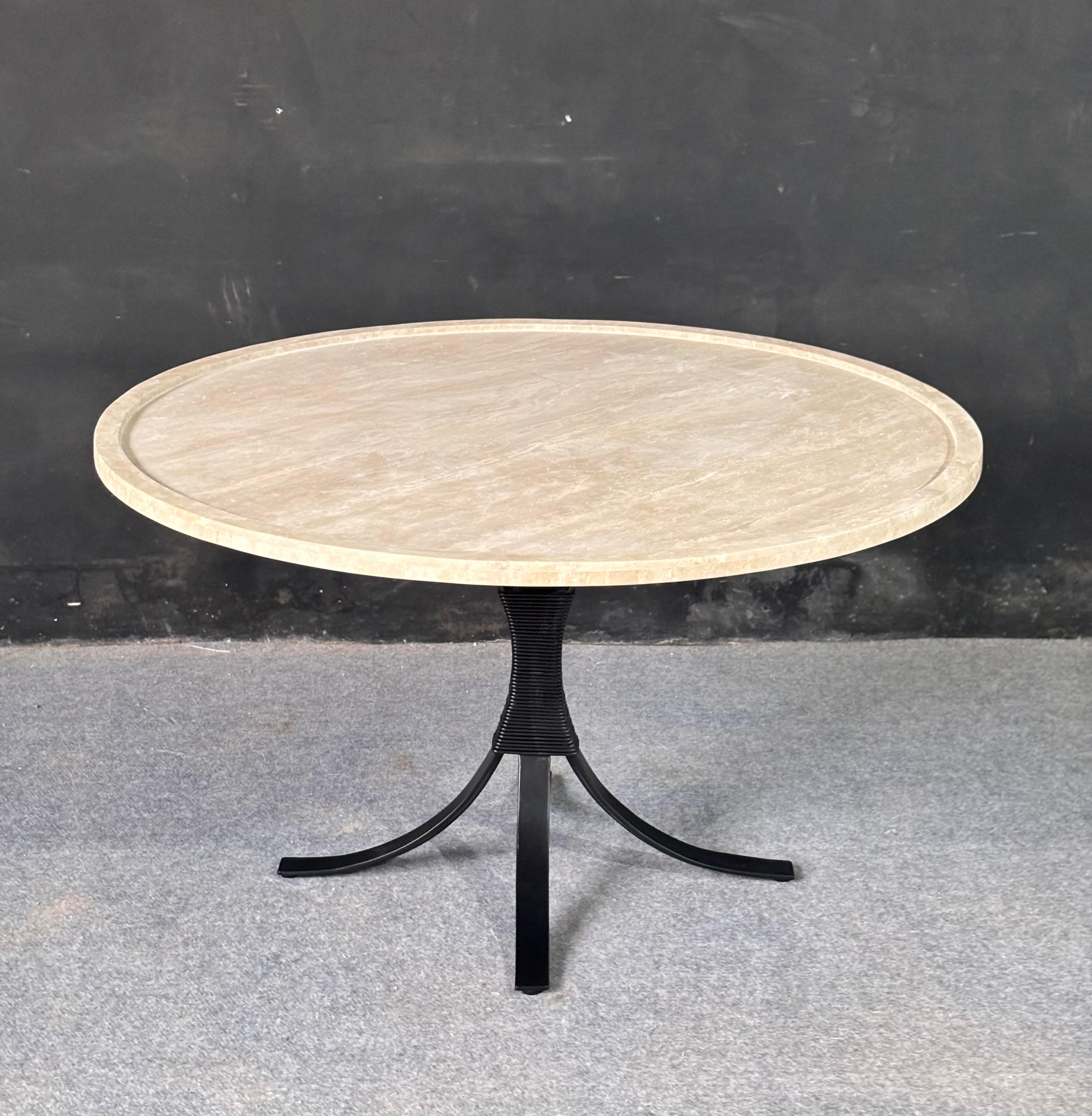 DT-06 - Round Dining Table with Marble Top and Metal Base