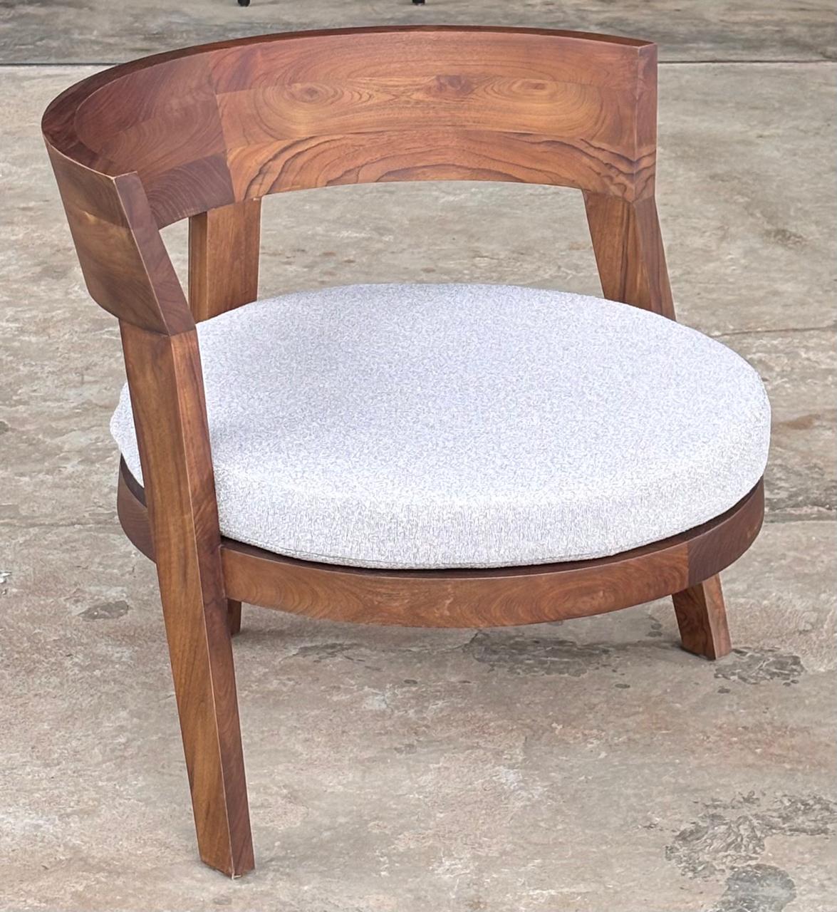 LC-08 - Wooden Lounge Chair with Cushion Seat