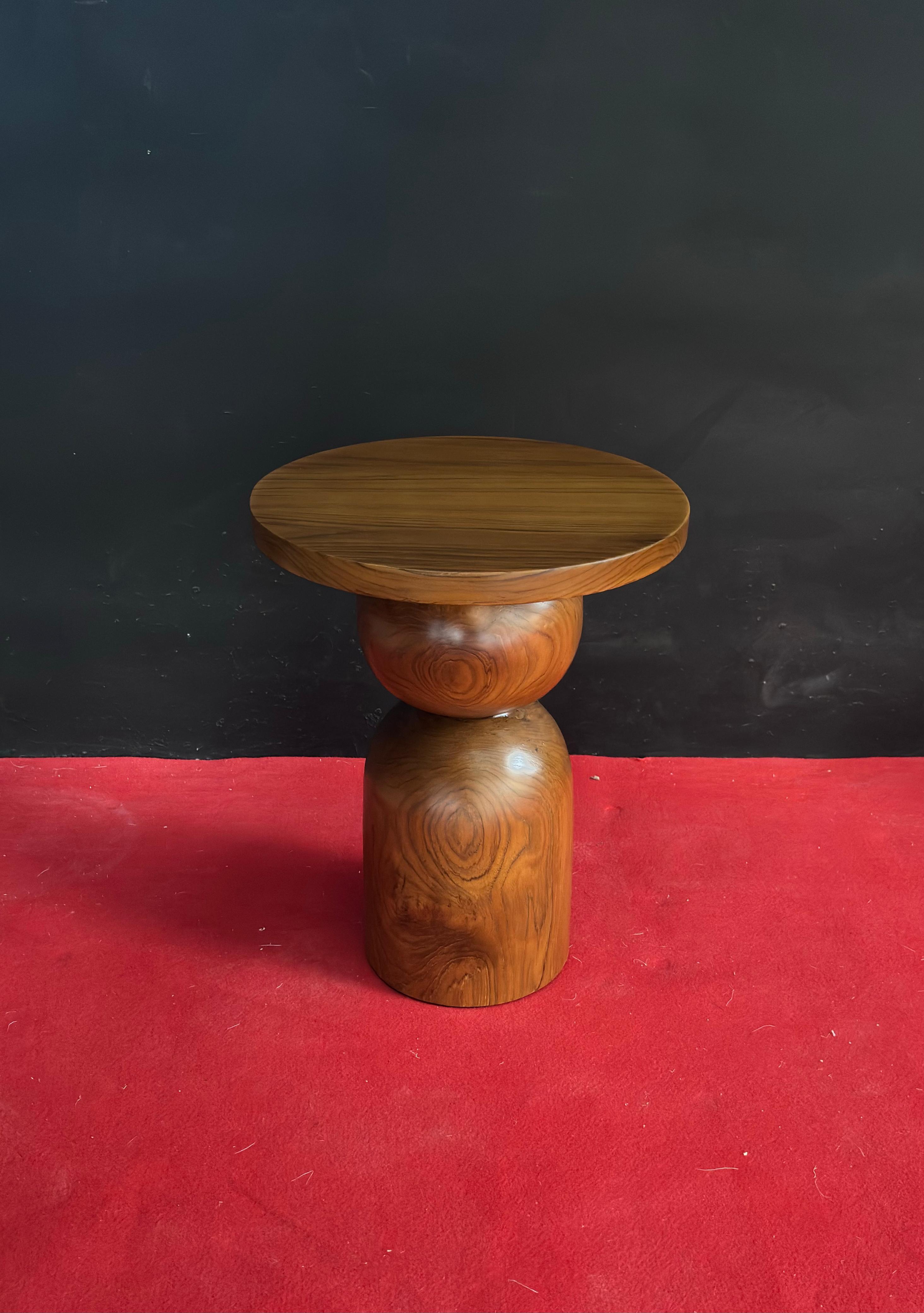 ST-01 – Round Side Table, Solid Teak Wood