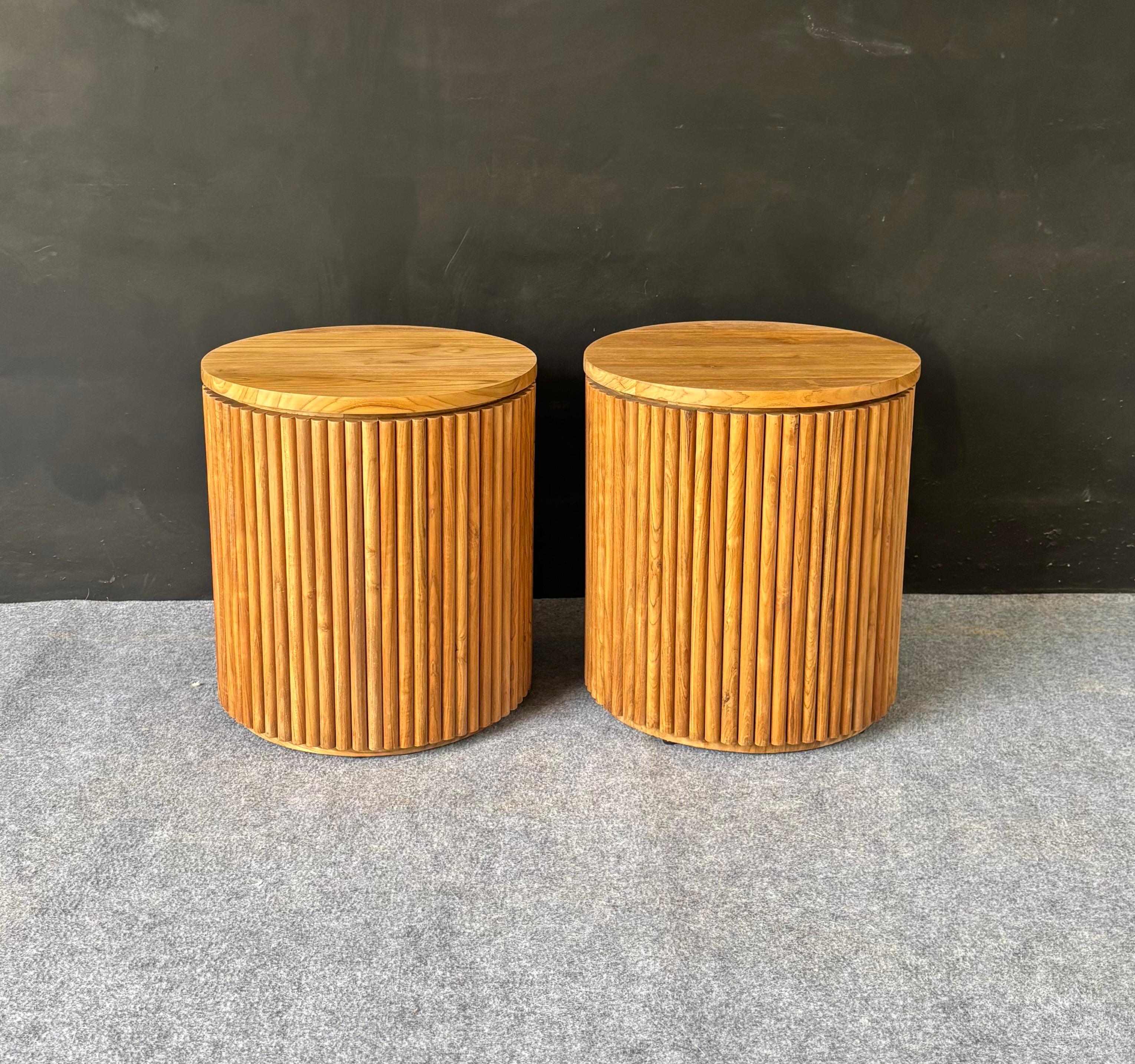 ST-07 – Side Table with Wooden Slatted Base