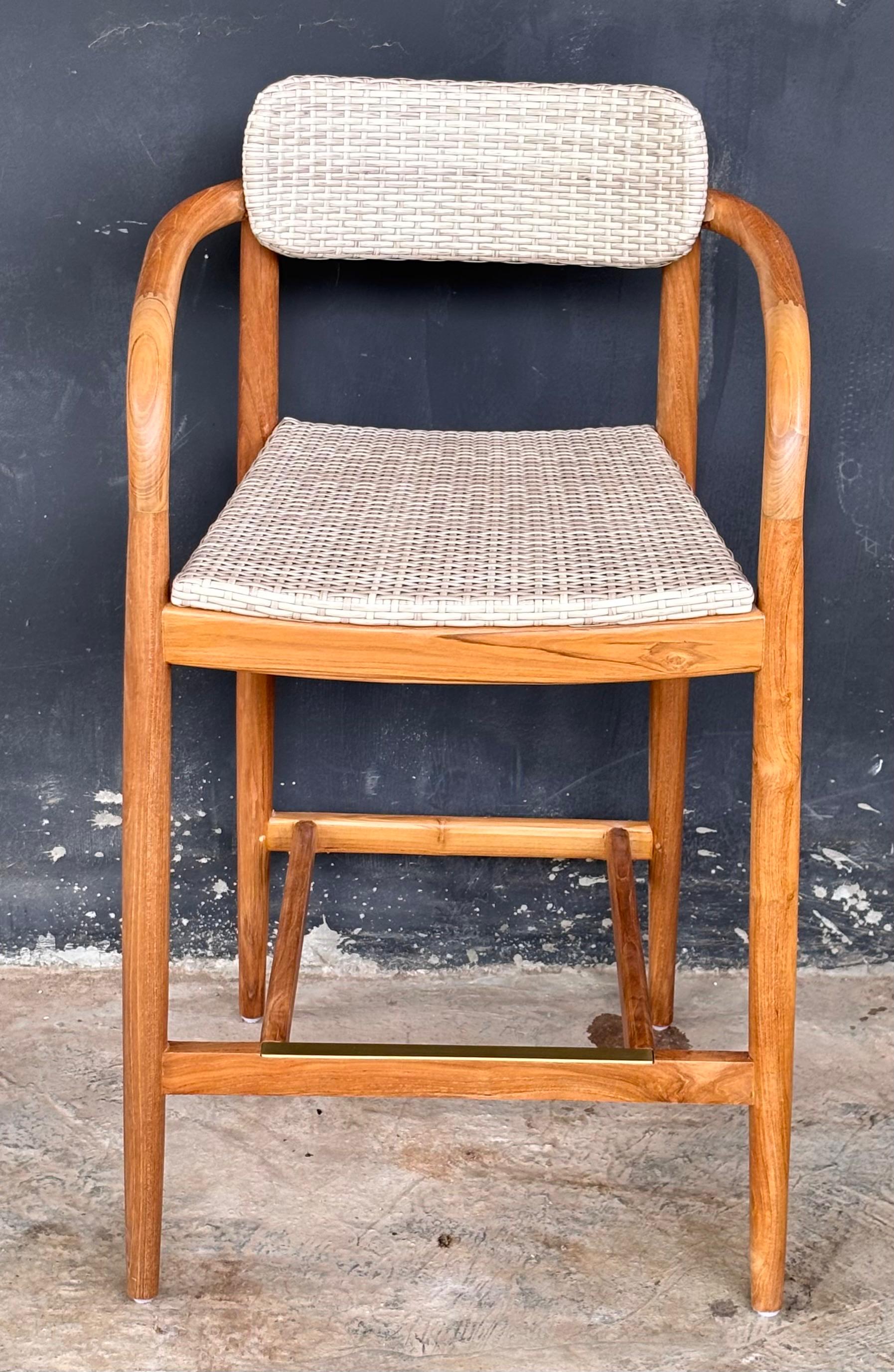 BC-06 - Natural Bar Chair with Synthetic Woven Seat and Backrest