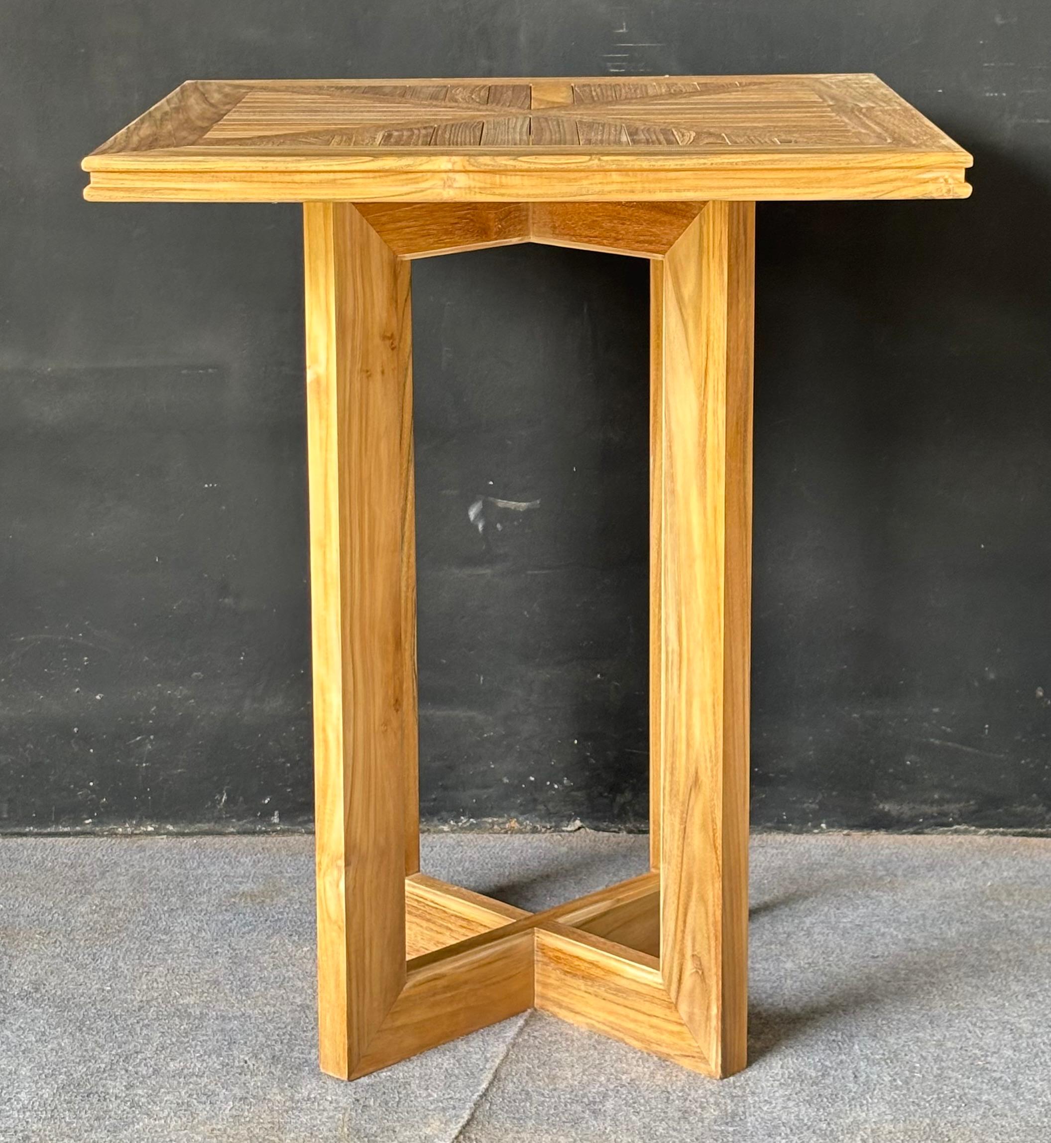 BT-07 - Natural Square Teak Bar Table