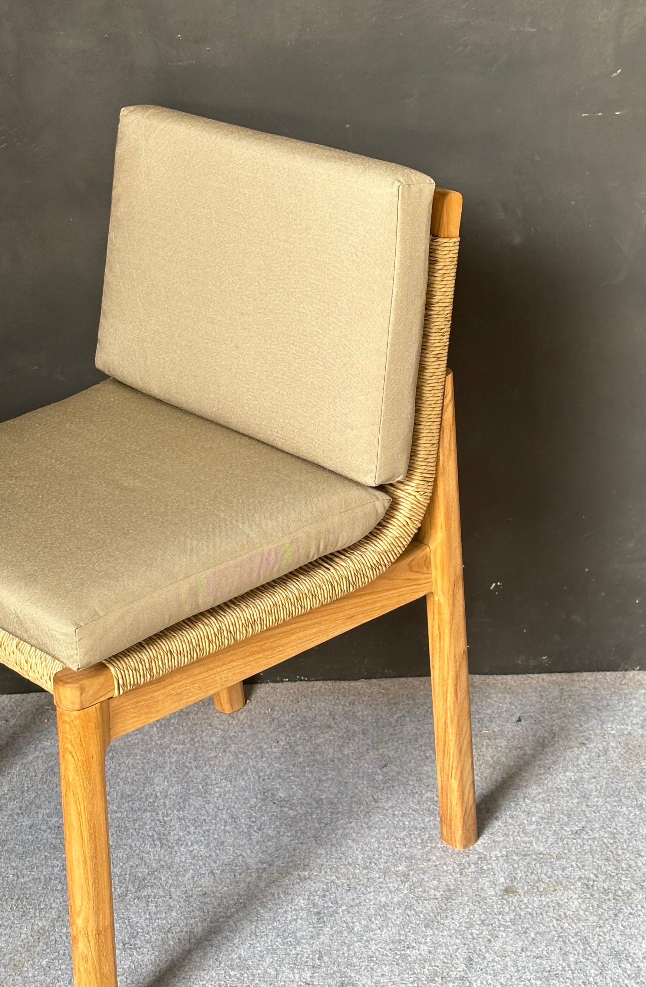 DC-05 - Wooden Dining Chair with Woven Seat & Back and Cushions