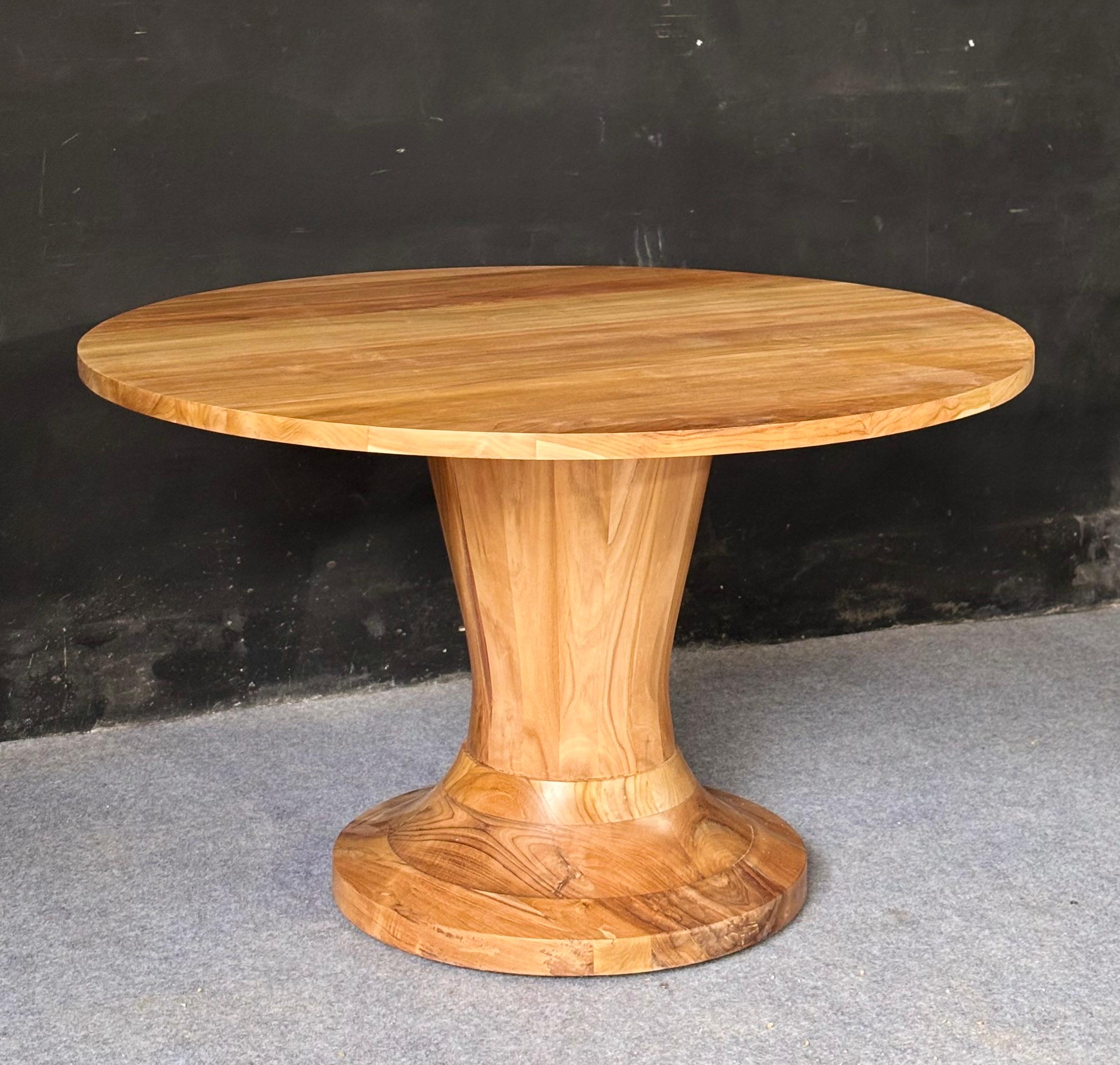DT-07 - Natural Teak Round Dining Table