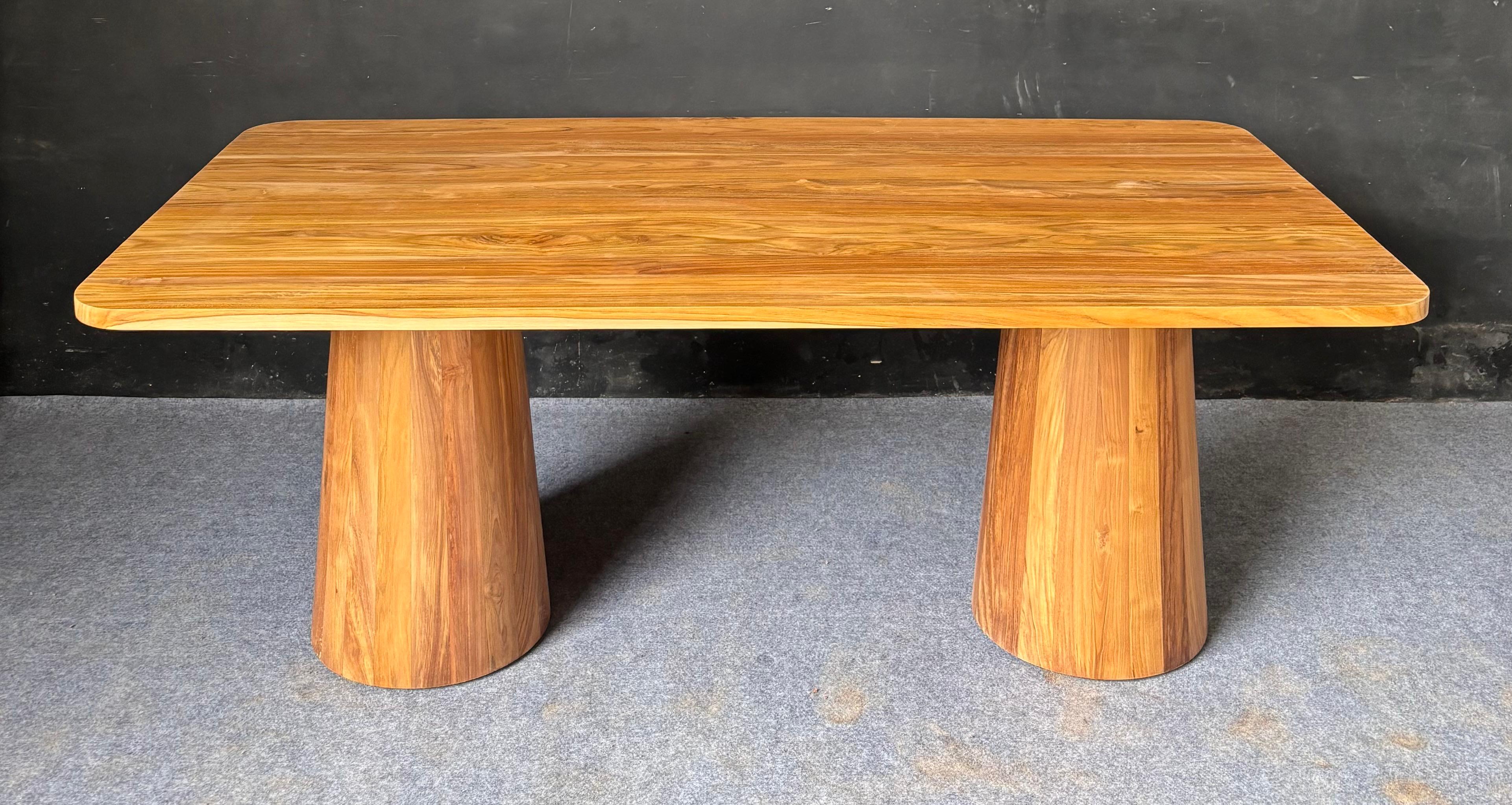 DT-09 - Teak Dining Table with Dual Cone Legs