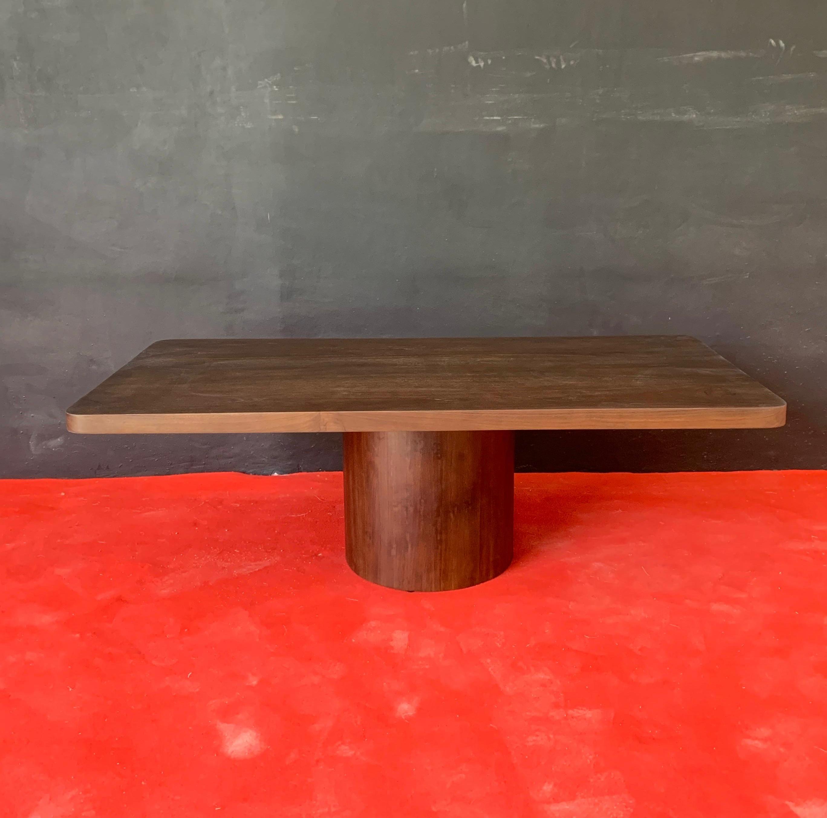 CT-02 – Wooden Coffee Table with Pedestal Base