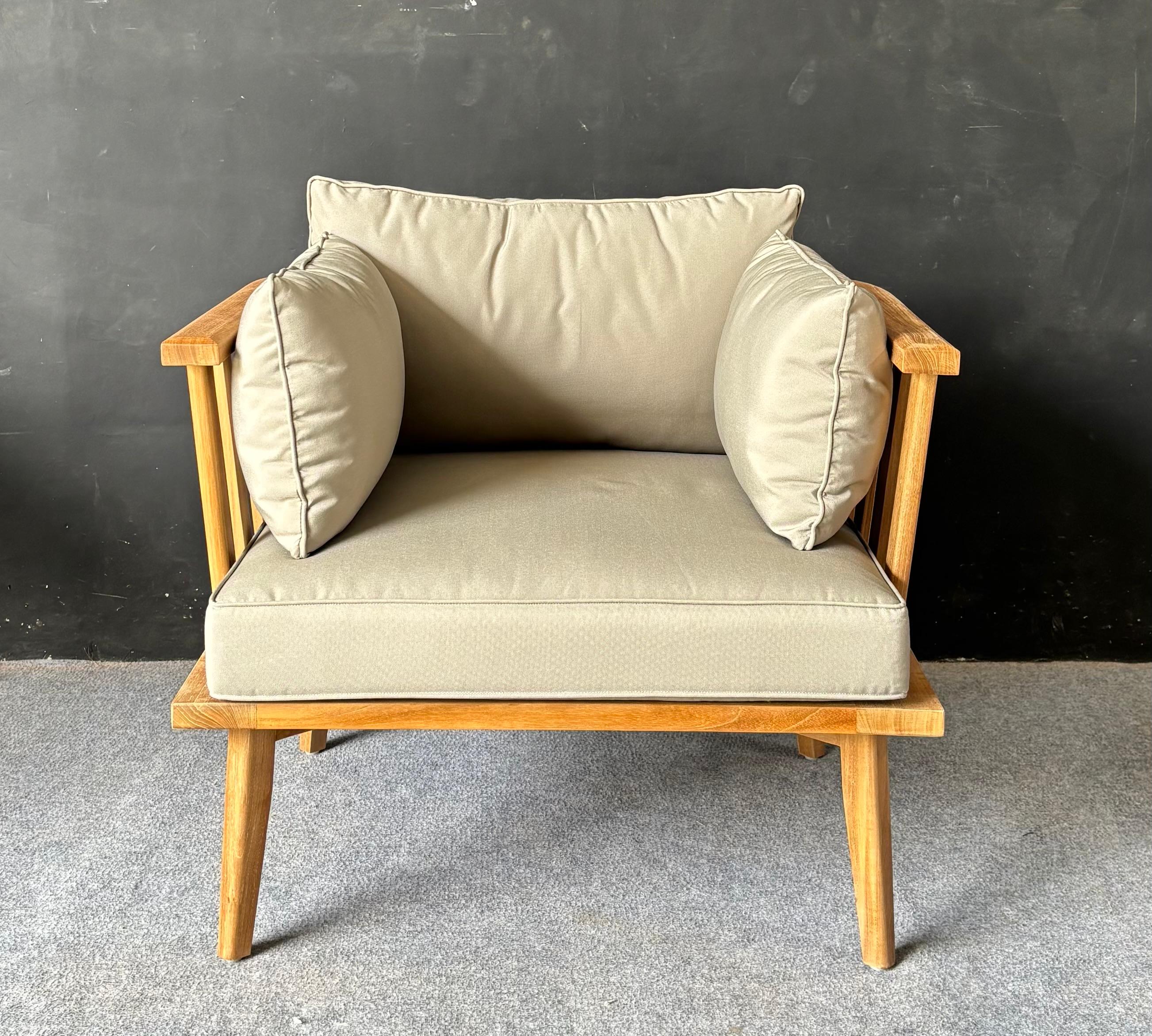 LC-11 - Teak Lounge Chair with Cushions and Pillow
