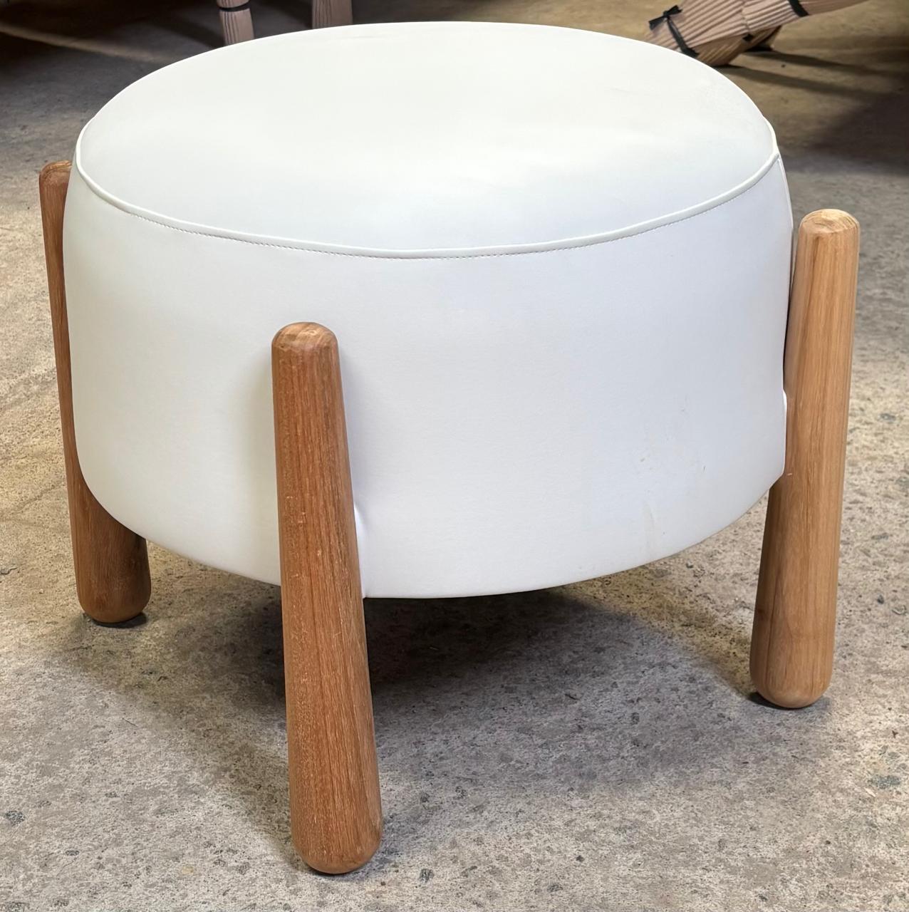 OT-03 - Upholstered Ottoman with Wooden Legs