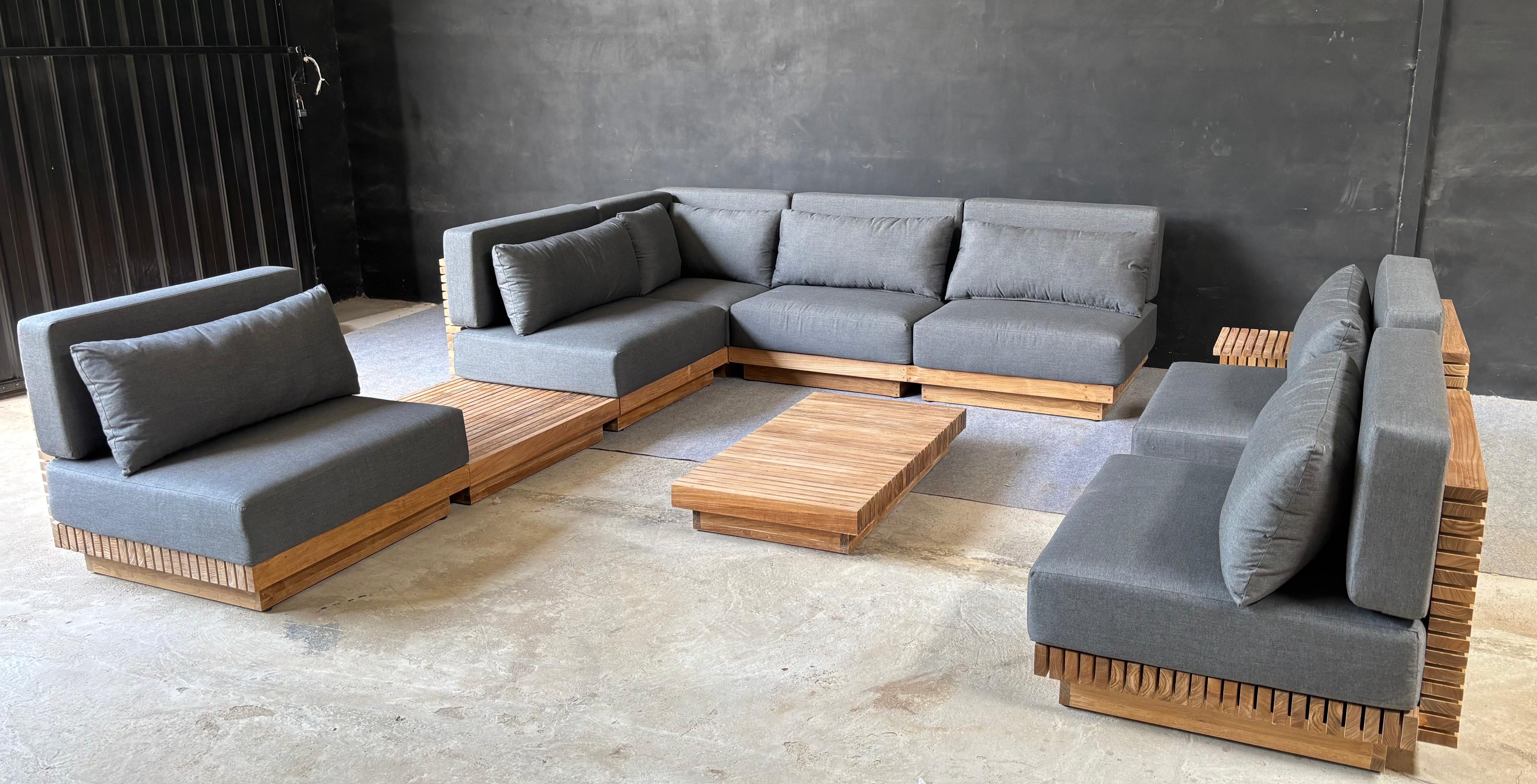 SFS-03 - Teak Wood Sofa Set with Cushions