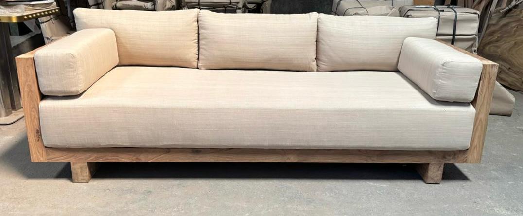 SF-07 - Wooden Natural Sofa with Cushions