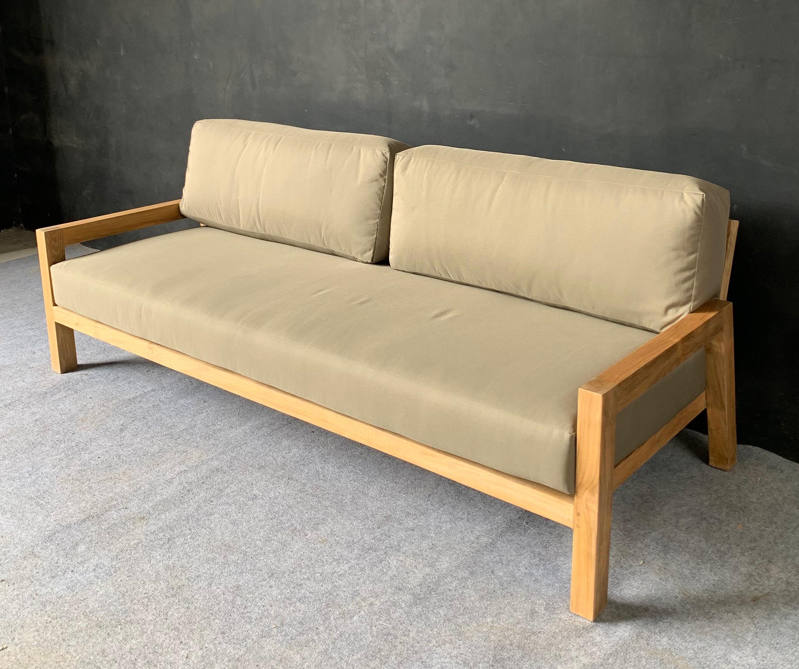 SF-10 - Wooden Natural Sofa with Cushions
